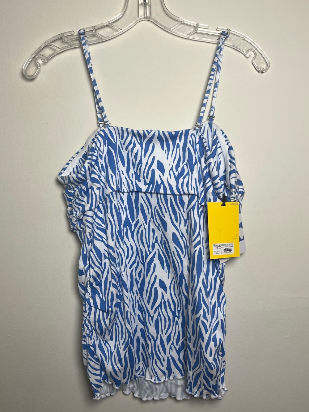 Womens's NWT Diane Von Furstenberg Blue Zebra-Print Cami Tank Top - Picture 4 of 5